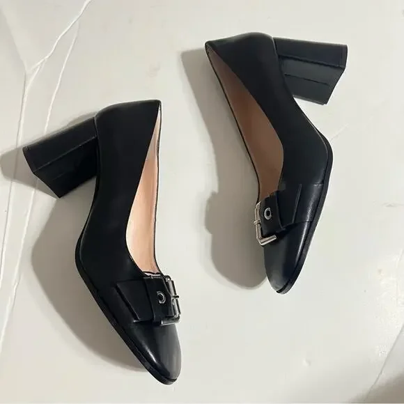 Zara Black SINGLE MONK STRAP LEATHER SHOES 7.5 US - Picture 13 of 16